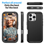 Shockproof Armor Hard Plastic Case with Belt Clip for iPhone 16 Plus Pro Max