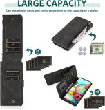 Wallet Leather Case with Card Slots Zipper Wrist Strap for Samsung A72 / A72 5G