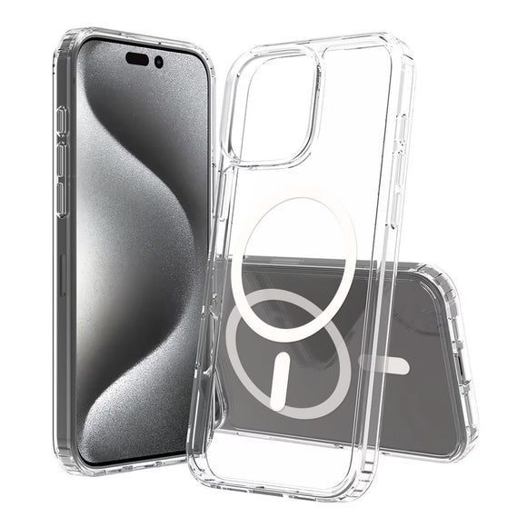 Clear Hybrid Magsafe Case with Magnetic Ring for iPhone 16 Plus Pro Max