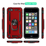 Heavy Duty Case with 360° Rotating Ring Kickstand for iPod Touch 7/iPod Touch 6/iPod Touch 5