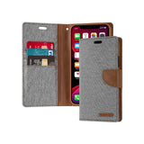 Mercury Goospery Canvas Diary Wallet Case With Card Slots for iPhone 11