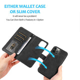 Goospery PU Leather Card-Slot Detachable Diary Case for iPhone 12 Pro Max